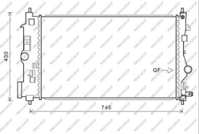 Prasco OP416R007 - Радиатор, охлаждане на двигателя vvparts.bg