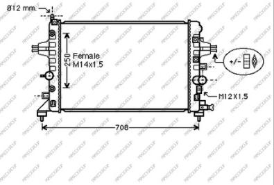 Prasco OP410R008 - Радиатор, охлаждане на двигателя vvparts.bg