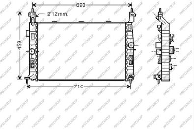 Prasco OP350R001 - Радиатор, охлаждане на двигателя vvparts.bg