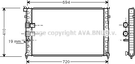 Prasco PE2178 - Радиатор, охлаждане на двигателя vvparts.bg