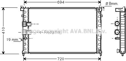 Prasco PE2339 - Радиатор, охлаждане на двигателя vvparts.bg