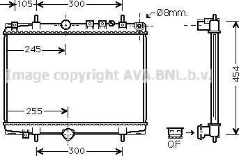 Prasco PE2234 - Радиатор, охлаждане на двигателя vvparts.bg