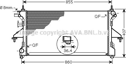 Prasco PEA2304 - Радиатор, охлаждане на двигателя vvparts.bg