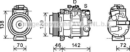 Prasco PRK074 - Компресор, климатизация vvparts.bg