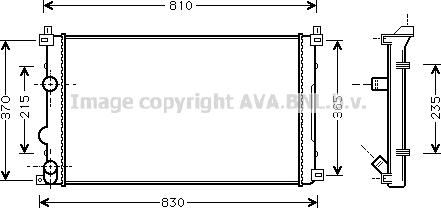 Prasco RT2322 - Радиатор, охлаждане на двигателя vvparts.bg