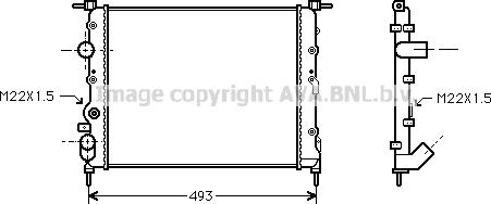 Prasco RTA2197 - Радиатор, охлаждане на двигателя vvparts.bg