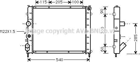 Prasco RTA2215 - Радиатор, охлаждане на двигателя vvparts.bg