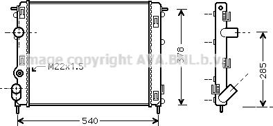 Prasco RTA2302 - Радиатор, охлаждане на двигателя vvparts.bg