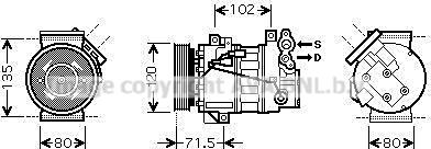 Prasco RTAK393 - Компресор, климатизация vvparts.bg