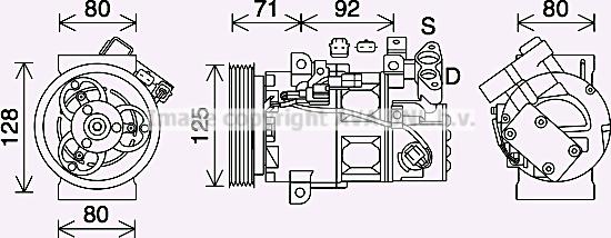 Prasco RTK636 - Компресор, климатизация vvparts.bg