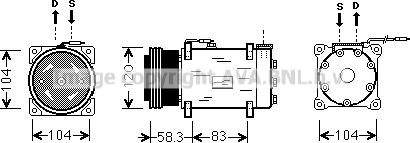 Prasco RTK284 - Компресор, климатизация vvparts.bg