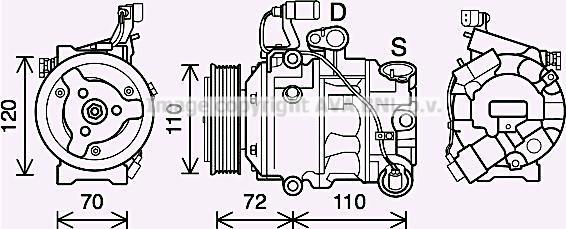 Prasco SAK025 - Компресор, климатизация vvparts.bg