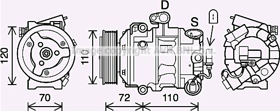 Prasco SAK026 - Компресор, климатизация vvparts.bg