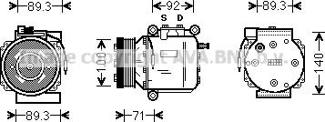 Prasco SBAK053 - Компресор, климатизация vvparts.bg