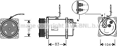 Prasco SBK041 - Компресор, климатизация vvparts.bg