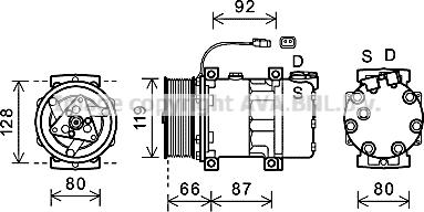 Prasco SCAK040 - Компресор, климатизация vvparts.bg