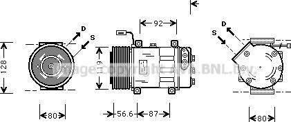 Prasco SCAK016 - Компресор, климатизация vvparts.bg