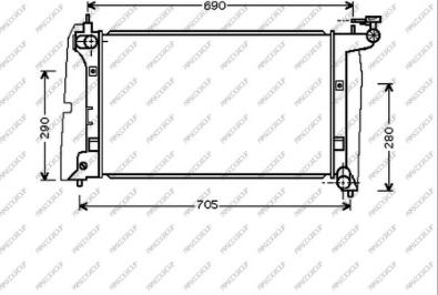 Prasco TY087R001 - Радиатор, охлаждане на двигателя vvparts.bg