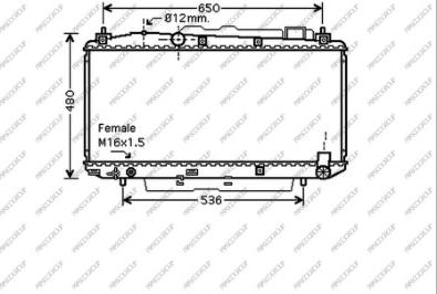 Prasco TY283R008 - Радиатор, охлаждане на двигателя vvparts.bg