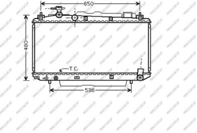 Prasco TY283R007 - Радиатор, охлаждане на двигателя vvparts.bg