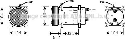 Prasco UVAK044 - Компресор, климатизация vvparts.bg