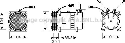 Prasco UVAK076 - Компресор, климатизация vvparts.bg