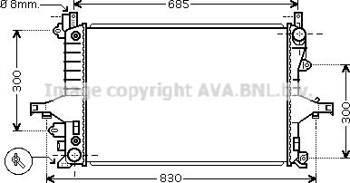 Prasco VO2115 - Радиатор, охлаждане на двигателя vvparts.bg