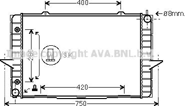 Prasco VO2118 - Радиатор, охлаждане на двигателя vvparts.bg