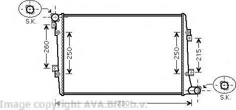 Prasco VW2255 - Радиатор, охлаждане на двигателя vvparts.bg