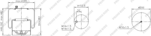 Prime-Ride 9505 - Маншон, въздушно окачване vvparts.bg