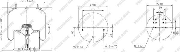 Prime-Ride 1R14-712 - Маншон, въздушно окачване vvparts.bg