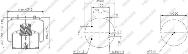 Prime-Ride 1R12-768 - Маншон, въздушно окачване vvparts.bg