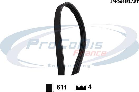 Procodis France 4PK0611ELAST - Пистов ремък vvparts.bg