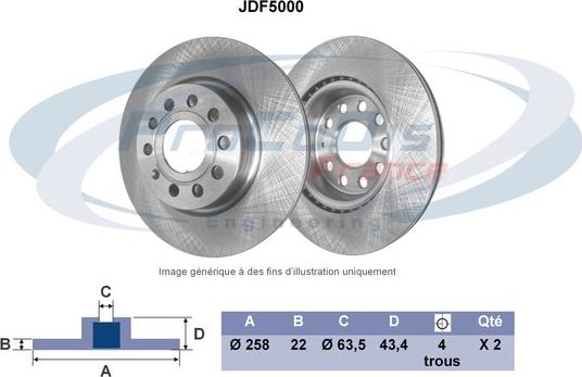 Procodis France JDF5000 - Спирачен диск vvparts.bg