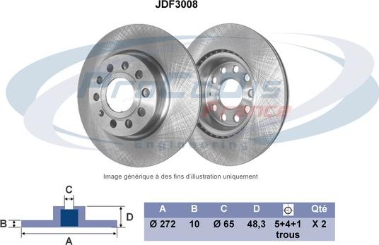 Procodis France JDF3008 - Спирачен диск vvparts.bg