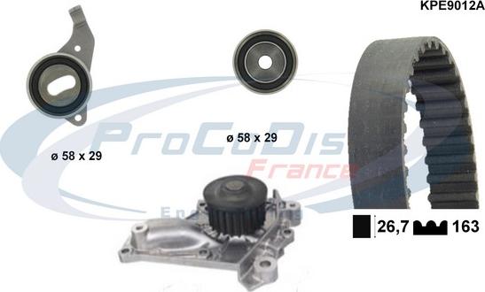 Procodis France KPE9012A - Водна помпа+ к-кт ангренажен ремък vvparts.bg