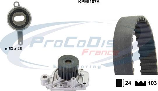 Procodis France KPE9107A - Водна помпа+ к-кт ангренажен ремък vvparts.bg