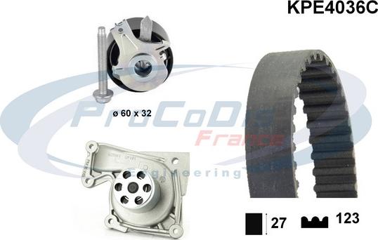 Procodis France KPE4036C - Водна помпа+ к-кт ангренажен ремък vvparts.bg