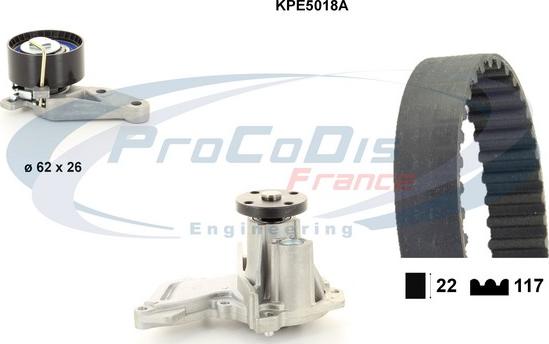 Procodis France KPE5018A - Водна помпа+ к-кт ангренажен ремък vvparts.bg