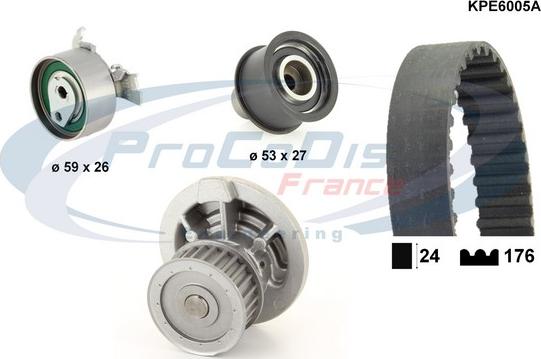 Procodis France KPE6005A - Водна помпа+ к-кт ангренажен ремък vvparts.bg