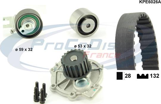 Procodis France KPE6026A - Водна помпа+ к-кт ангренажен ремък vvparts.bg