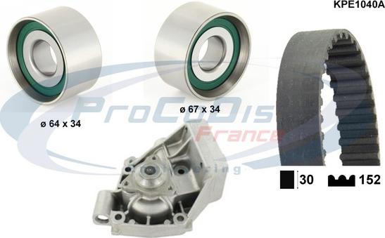 Procodis France KPE1040A - Водна помпа+ к-кт ангренажен ремък vvparts.bg