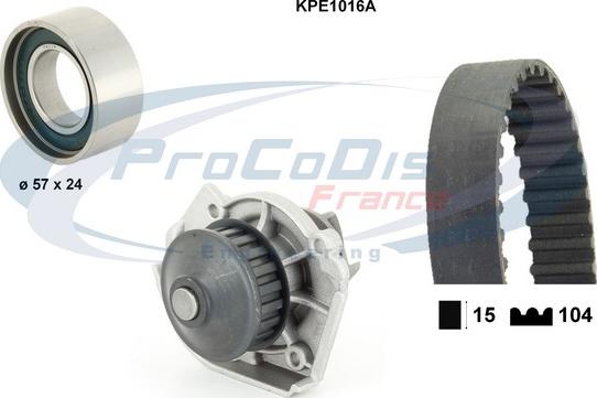 Procodis France KPE1016A - Водна помпа+ к-кт ангренажен ремък vvparts.bg