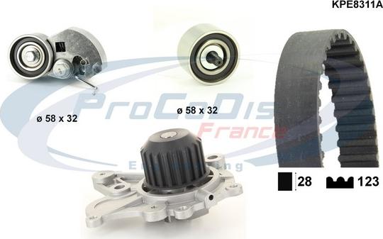 Procodis France KPE8311A - Водна помпа+ к-кт ангренажен ремък vvparts.bg