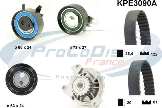 Procodis France KPE3090A - Водна помпа+ к-кт ангренажен ремък vvparts.bg