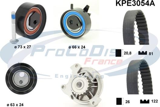 Procodis France KPE3054A - Водна помпа+ к-кт ангренажен ремък vvparts.bg