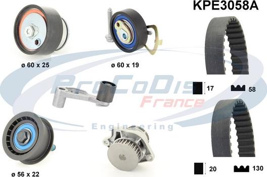 Procodis France KPE3058A - Водна помпа+ к-кт ангренажен ремък vvparts.bg