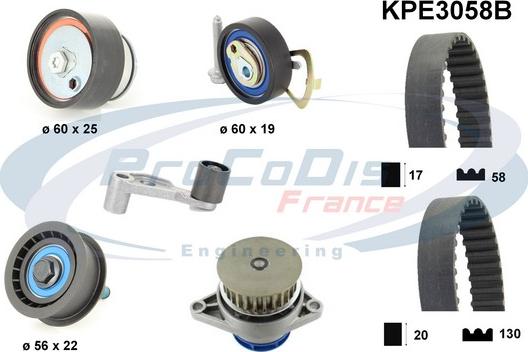 Procodis France KPE3058B - Водна помпа+ к-кт ангренажен ремък vvparts.bg