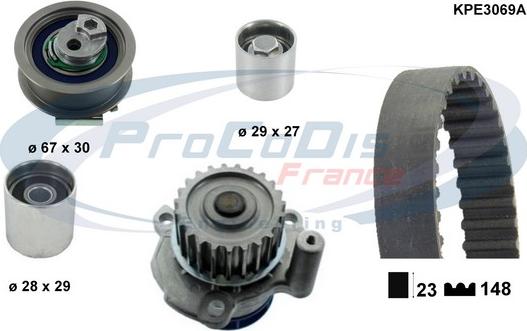 Procodis France KPE3069A - Водна помпа+ к-кт ангренажен ремък vvparts.bg