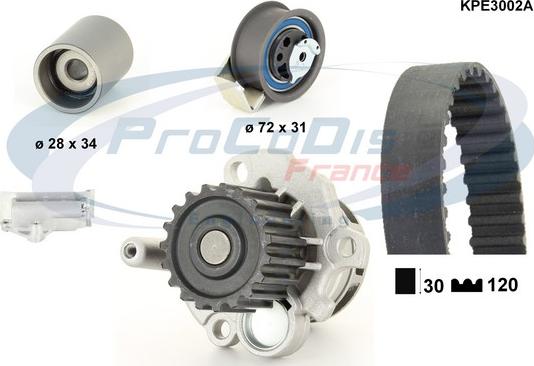 Procodis France KPE3002A - Водна помпа+ к-кт ангренажен ремък vvparts.bg